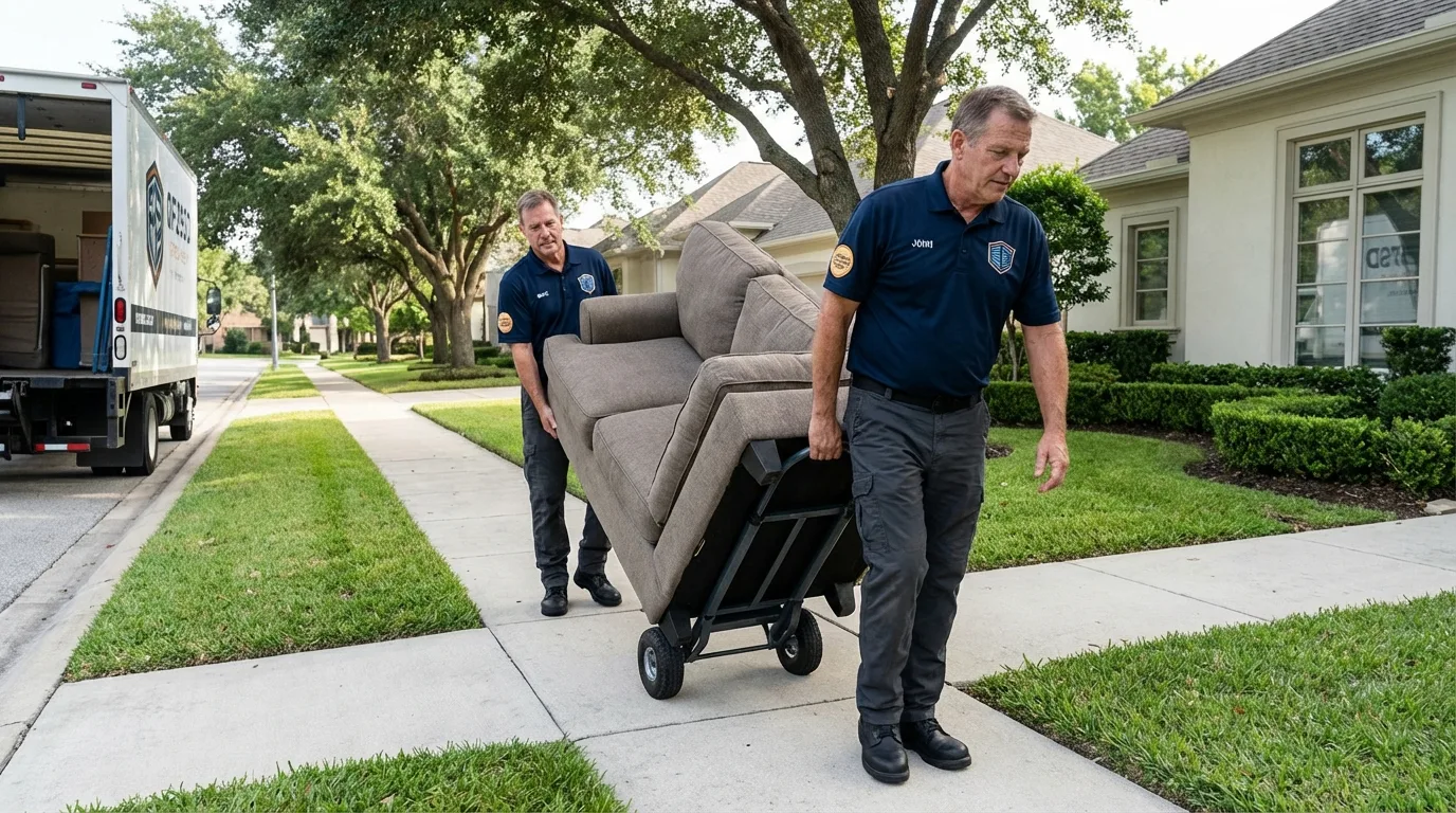 Local residential moving crew loading furniture in Evergreen Park, IL
